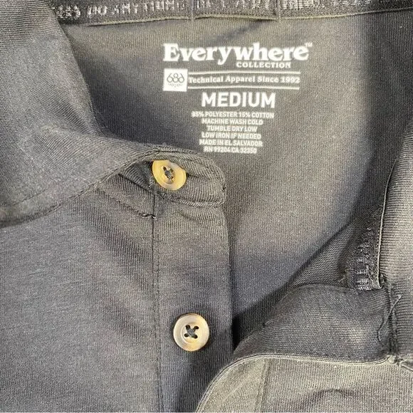 686 Men’s Everywhere Tech Polo Black Polo Shirt Size-Medium - Picture 11 of 13
